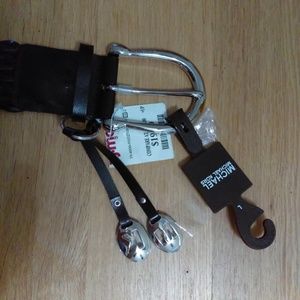 Michael Kors braided black leather belt